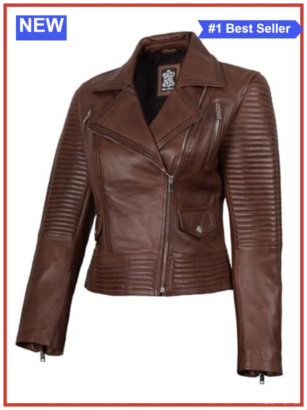 Real Lambskin Leather Jacket Asymmetrical Casual Womens Outerwear